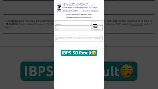 IBPS SO Result 2024 #ibpsso #ibpssoitofficer #ibpssoprelims #sbiso #ibpssoresult