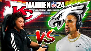 NFL QBS Play Madden 24 (Patrick Mahomes Vs Jalen Hurts)