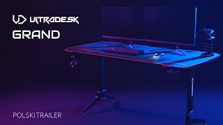 Ultradesk GRAND - Duże biurko dla graczy z regulacją - Polski trailer