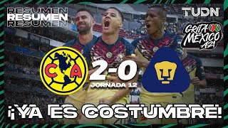 Resumen y goles | América 2-0 Pumas | Grita México AP2021 - J12 | TUDN