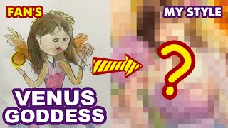 How To Draw Venus Goddess with Watercolor | #10 Redraw Fan’s Painting | Huta Chan