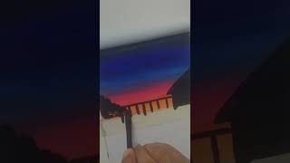 @Mahiazartandsketch Night view painting with watercolor #youtubeshorts #shorts