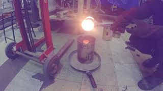 Induction Foundry LH15a first iron melt and pour in 20 minutes