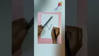 Letter V kite#shorts#youtubeshorts#howtodraw Kite#KITE# #SHORTS#