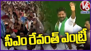 CM Revanth Reddy Entry At Indravelli Public Meeting | V6 News