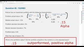 Calculate Alpha on a Portfolio with a 9% return and a Beta of .65.  Series 65  \u0026 Series 66 Exam Prep