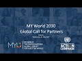 Webinar: Global Call for Partners MYWorld 2030, the UN survey for a better world