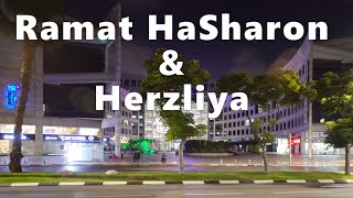 ISRAEL at Night. Ramat HaSharon and Herzliya