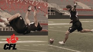 Backflip Field Goal Trick | CFL #TNF