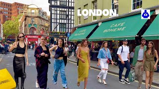 London Summer Walk 🇬🇧 West End, Soho to Piccadilly Circus | Central London Walking Tour. [4K HDR].