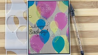 Distress Oxide Blended Birthday Card | Studio Katia Birthday Balloons Duo