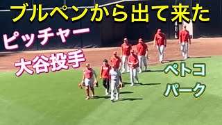 ブルペンから出て来た大谷投手！【3番ピッチャー・大谷翔平選手】対サンディエゴ・パドレス第2戦@ペトコパーク7/4/2023 #大谷翔平  #ohtani  #エンジェルス