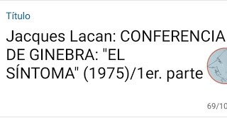 Jacques Lacan: CONFERENCIA DE GINEBRA: \