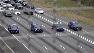 Atlanta Police Block I-85  for VIP Motorcade