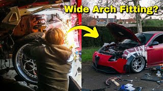 Test Fitting Wide Arches To The World's Cheapest Giulietta!