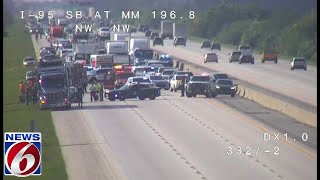 Crash, vehicle fire on I-95 in Brevard County causing traffic delays