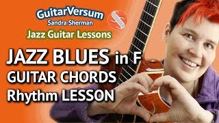 JAZZ BLUES in F - Guitar Chords  - Easy Jazz Guitar LESSON