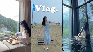 3박4일 동해-정선 여행 VLOG🌊🏞(해변포차 분위기에 만취한 썰,,/신상 서퍼￼비치/파크로쉬 숲캉스/물회 막국수 휴게소국밥 맛집/여름휴가룩 추천/직장인브이로그/공무원브이로그)