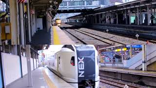 特急列車通過速度比較　東武100系vsJR東日本E253系