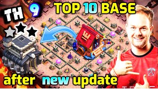 TH9 WAR BASE WITH LINK! Best TH9 anti 3 star war base 2025 COC TH9 CWL Base after update