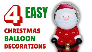 DIY Balloon Decorations for Christmas Party 🎄 4 BEGINNER Christmas Balloon Decorations