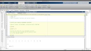 MATLAB Video 15: Anonymous Functions and Function Handles