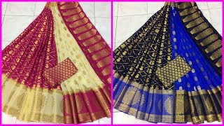 Latest pure benny chiffon silk sarees Rs 1800