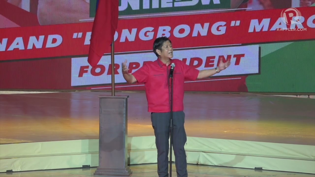 Full Speech Bongbong Marcos At Campaign Kick Off Youtube