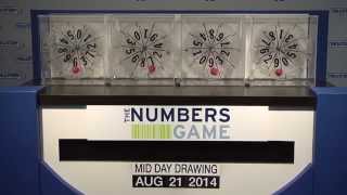 Midday Numbers Game Drawing: Thursday, August 21, 2014