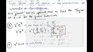 Use Power Series operations to find a Taylor Series