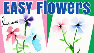 Easy Watercolor Flowers for Beginners and Kids Art Tutorial
