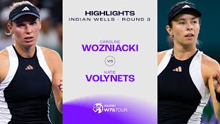Caroline Wozniacki vs. Katie Volynets | 2024 Indian Wells Round 3 | WTA Match Highlights
