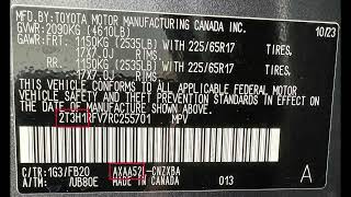 How to read the Chassis from the VIN plate!