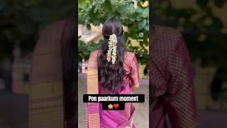 🙈Pen Paarkum Moment🥰 Poo mudichu #bride #wedding #groom #tamil #Vlog #family #couple #bridetobe