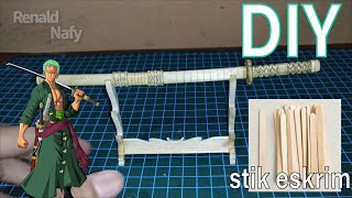 Tutorial Membuat Craft Katana Sandai Kitetsu Roronoa Zoro Dari Stik Eskrim