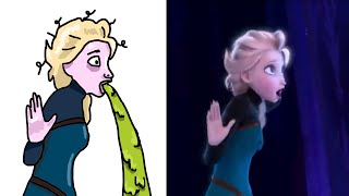Funny Frozen Let It Go (Frozen) Drawing Meme | Disney Frozen | Let it go frozen lyrics | Elsa frozen