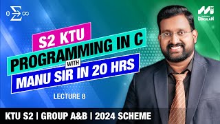 Pointers | C programming Lecture 9 | S2 KTU B.Tech | 2024 Scheme | Manu sir | Best class in 2025