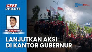 Aksi Buruh Berlanjut di Kantor Gubernur Kepri Pulau Dompak, Tuntut UMSK Batam segera Ditetapkan