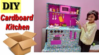 DIY How to make kitchen set | Kitchen play station | Cardboard crafts
