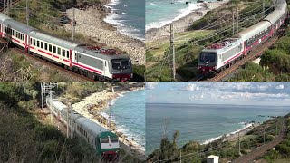 Treni e ferrovie lungo la costa. Treni regionali e treni intercity.ME-PA.