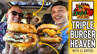 Eating Level Up Burger's Ghost Kitchen Cheeseburgers with TJ Sopoci 🍔🔥🎮
