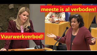 Een algeheel Vuurwerkverbod? Clash tussen Hanneke van der Werf (D66) en Caroline van der Plas