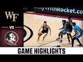 Wake Forest vs. Florida State Game Highlights | 2023-24 ACC Men’s Basketball