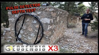 GEOSENSIS X3 Pulse 3D Metal Detector Depth Test Under 3 Meters Rock | standard size round frame coil