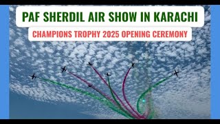 Thrilling air show by the Pakistan Air Force Sherdil Squadron in Karachi | ICC Champions Trophy