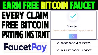 Per Claim Free Bitcoin Satoshi | Paying Instant Faucetpay Wallet