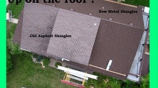 Up on the Roof. Quad Aerial's of Metal Shingle installation.