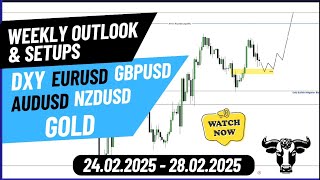 Weekly Forex Market Outlook \u0026 Setups - DXY, EURUSD, GBPUSD, AUDUSD, NZDUSD, XAUUSD(GOLD) 24-28.02.25