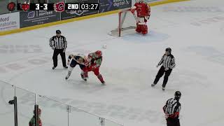 Josh Batch vs Kyle Locke EIHL fight 1-3-24