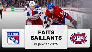 Rangers vs Canadiens 19/01 | Faits saillants